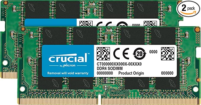 Crucial メモリ 32GB　（16GBx2）DDR4　PC4-19200 Crucial 32GB Kit (16GBx2), 260-pin SODIMM, DDR4 PC4-21300, at