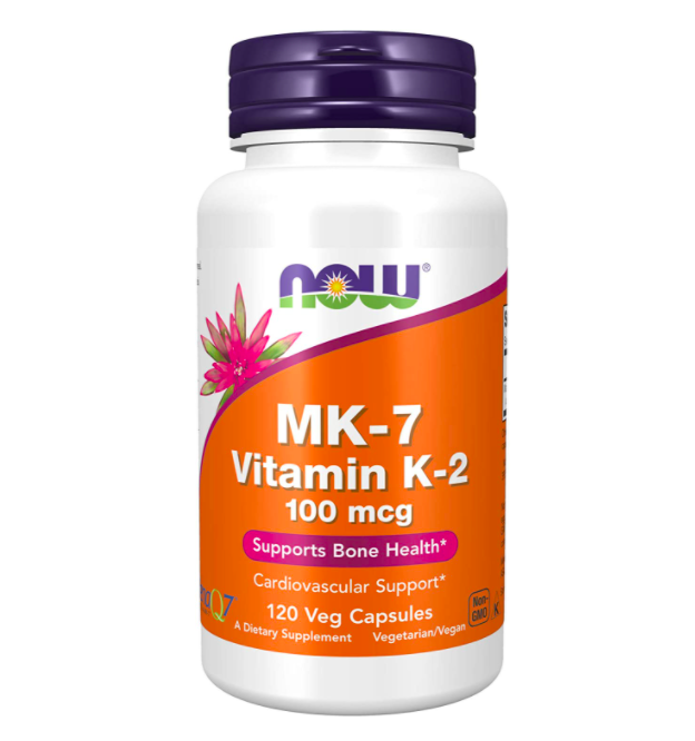 MK-7 Vitamin K-2 100 mcg, 120 Veg Capsules - NOW | Glocalzone - Glocalzone